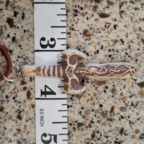 Vintage pottery fantasy sword necklace - Picture 6 of 7